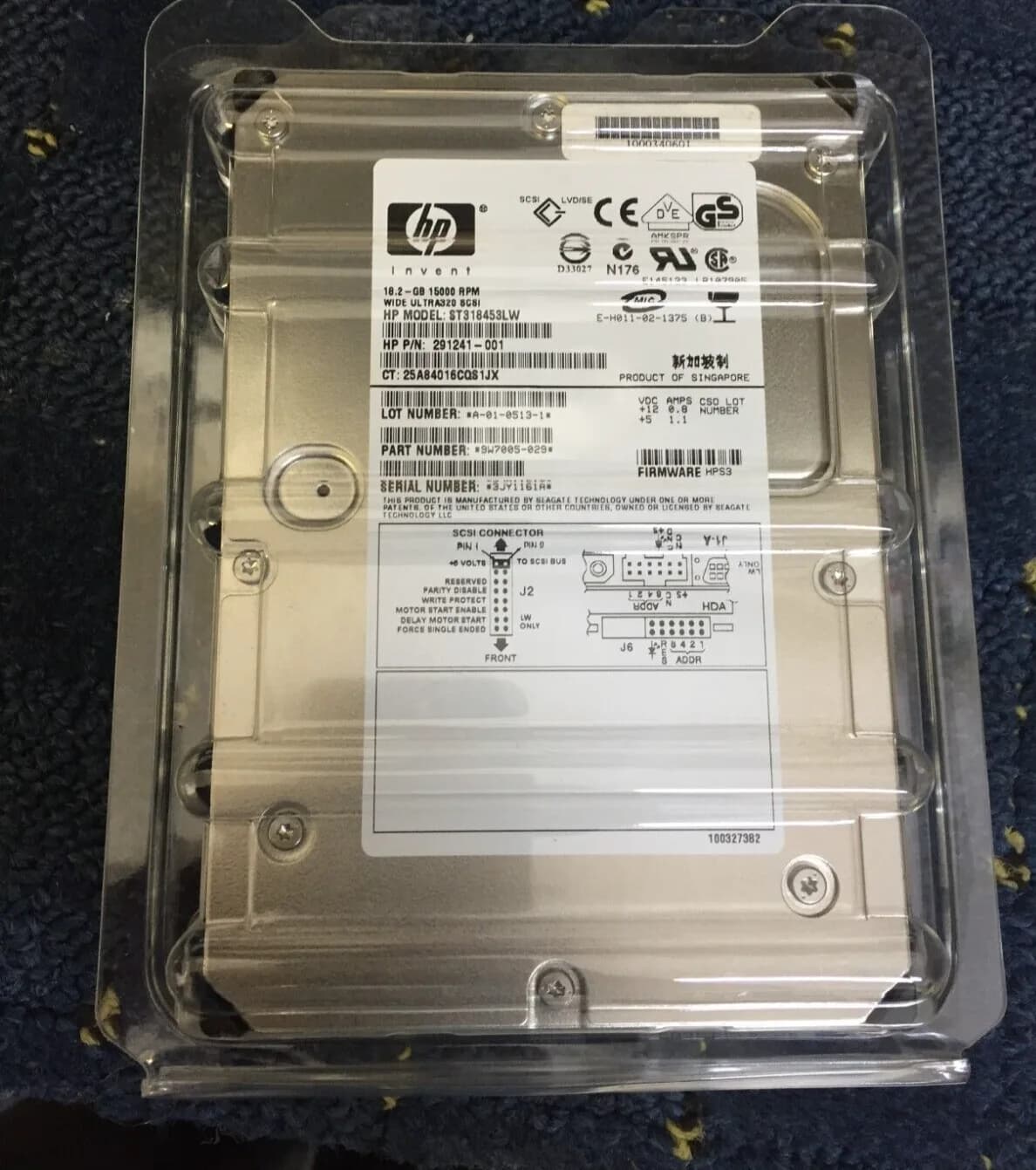 HP SCUZZY HDD HARD DRIVE ST318453LW 18.2GB 1500 RPM SCSI 68 PIN HP PART 291241-
