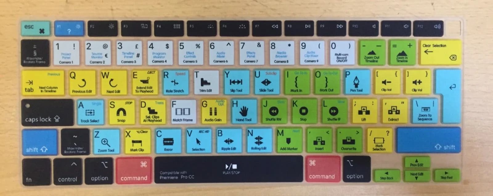 Premiere Pro CC Shortcut keyboard Cover Silicone MacBook Air 13" 2020 A2337