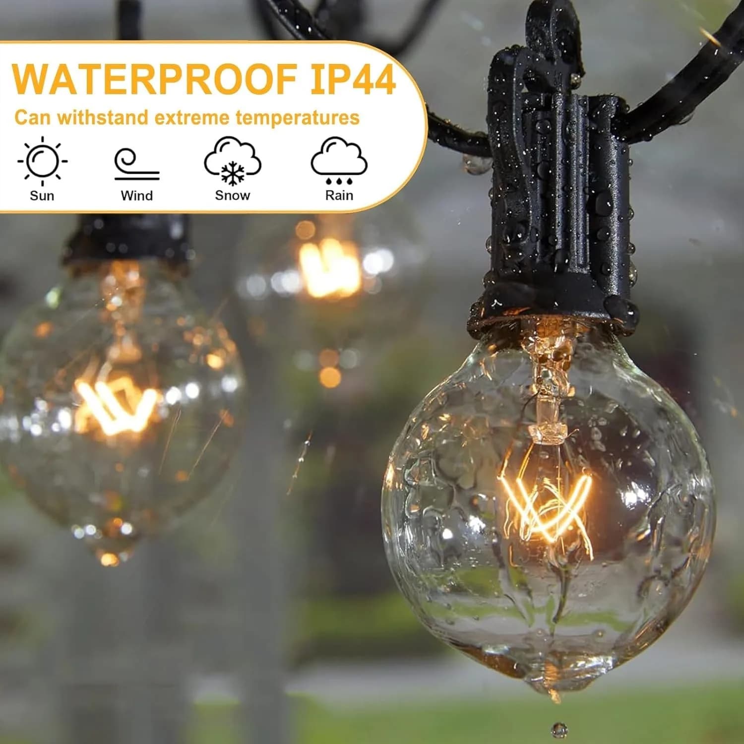 25-Pack G40 Replacement Bulbs, 7W G40 Globe Bulbs E12 Outdoor String Lights 230V
