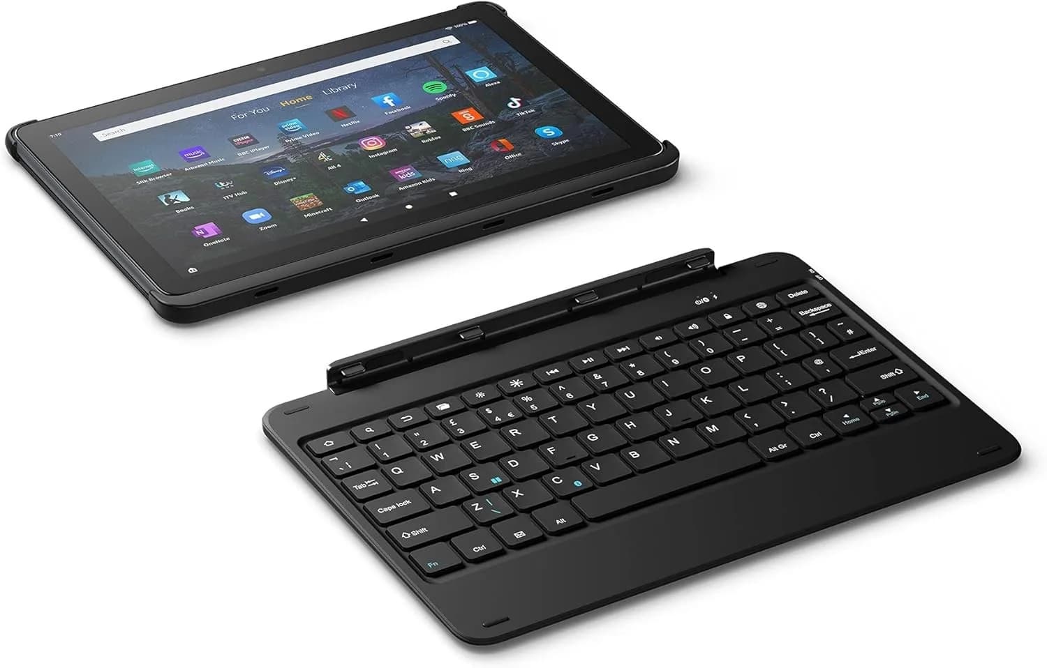 Amazon Bluetooth Keyboard with detachable case For Fire HD 10 11th gen 2021 Blac