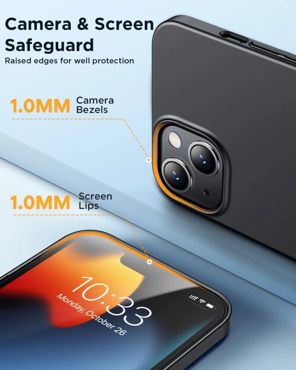 Humixx Protective Case Matte for iPhone 13 Pro Anti Scratch & Fingerprint Black