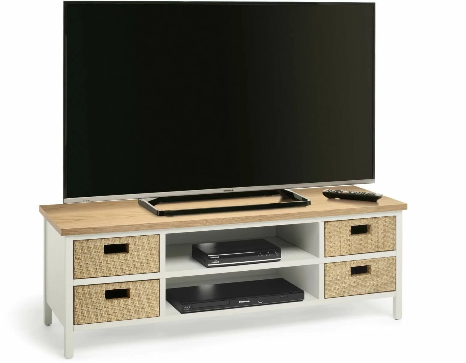 Techlink 407470 Wicker WK120LO Light Oak Top with a Cool Grey Base 1200mm wide
