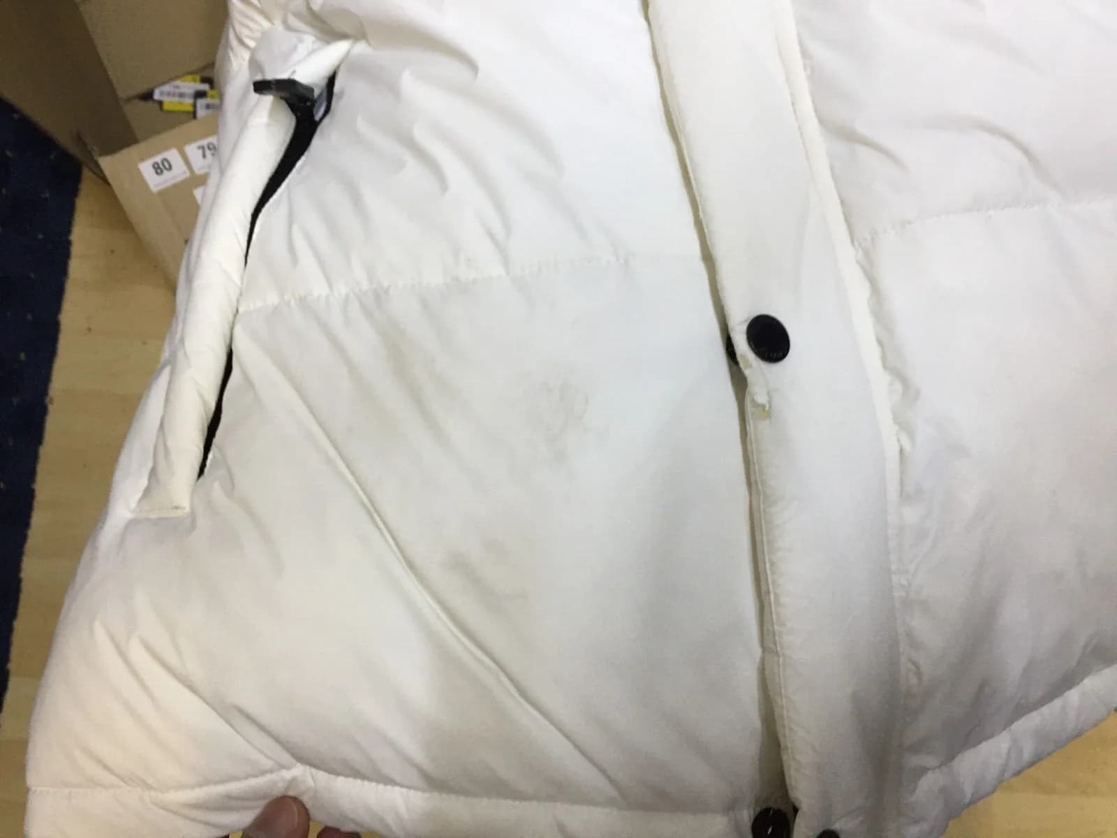 Schott NYC Ritch Mens Down Hooded Puffer Jacket Hooded White read description