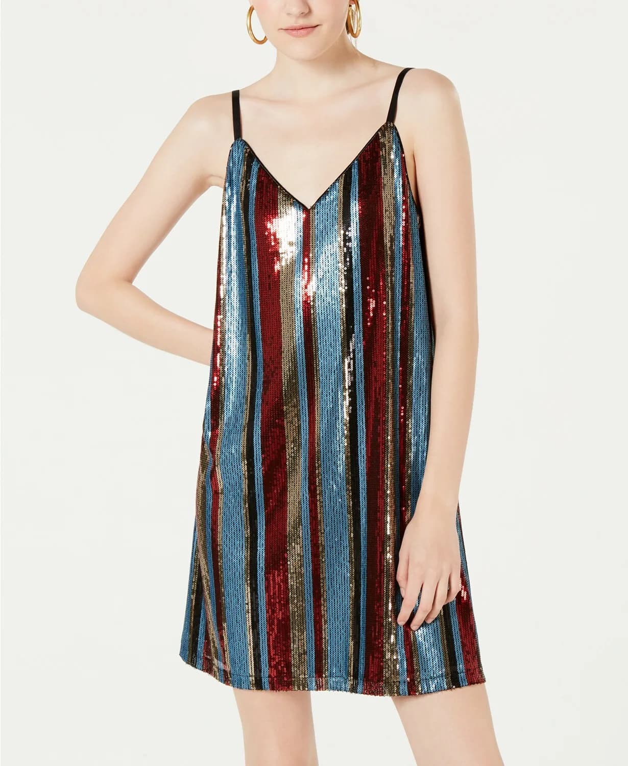 New As U Wish Juniors Sequin Tank Dress Multicolored