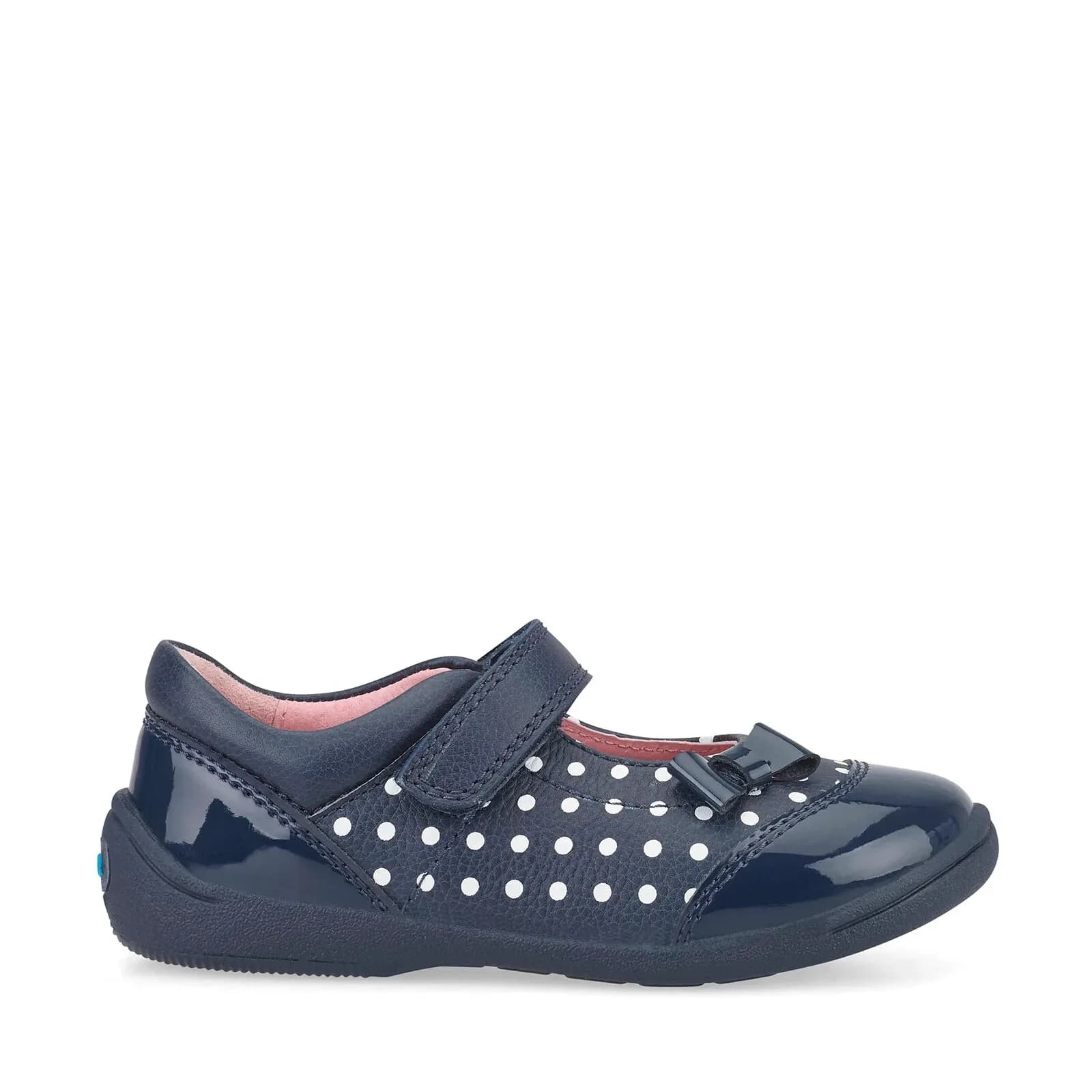 START-RITE TWIZZLE NAVY POLKA DOT SHOES KIDS 4F EU 20
