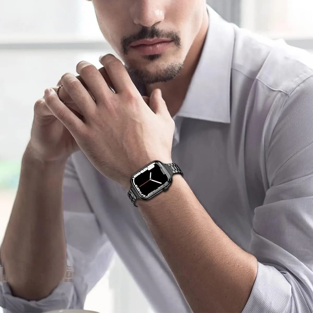 HEKAI Metal Straps Compatible with Apple Watch Strap 40mm 41mm 38mm, Slim Small