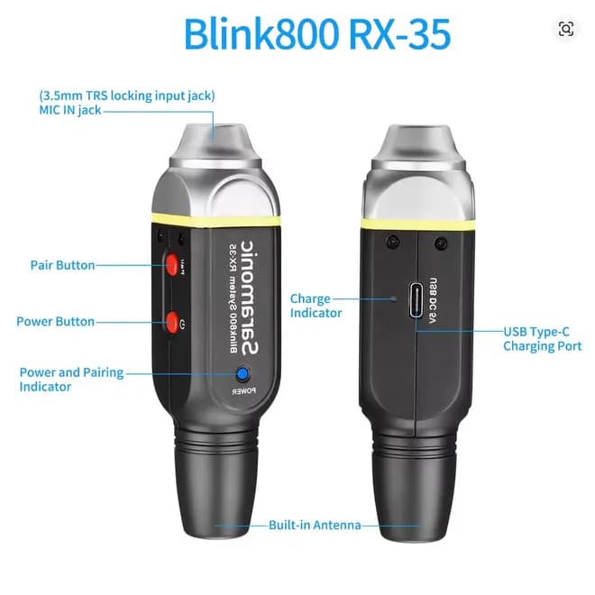 Saramonic Blink800 B1 5.8GHz Digital Wireless Microphone System with 3.5mm TRS A
