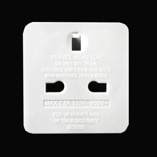 Masterplug UK to European Plug Adaper UK to EU Travel Adapter Shaver 7.5A White