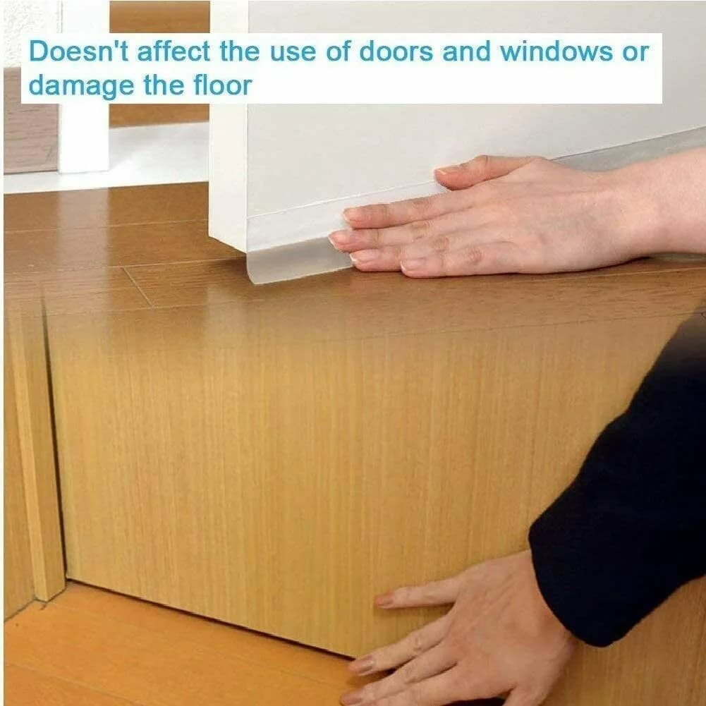 Silicone Door Bottom Seal Strip Tape 5 meter Transparent Weather Stop Insects