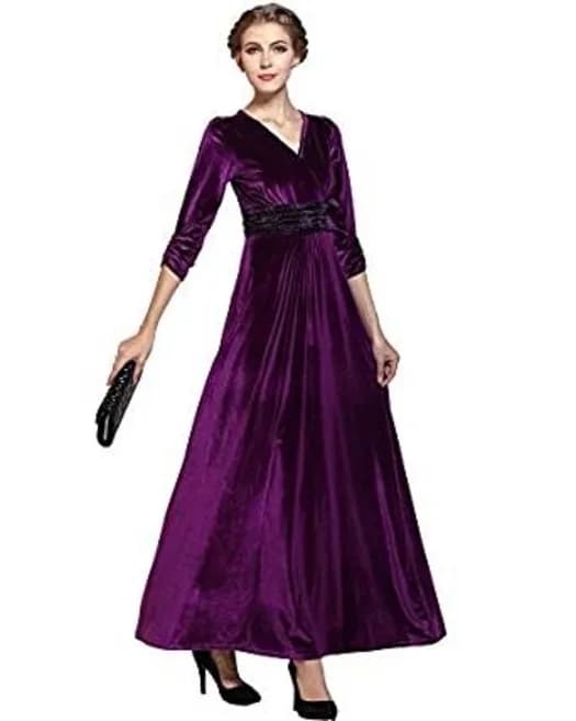 Medeshe womens purple evening gown dress