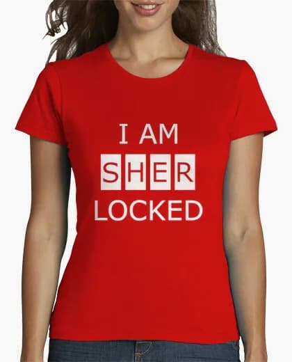 I Am Sher Locked Sherlock Holmes Ladies T Shirt Gift Size M Fruit of the loom