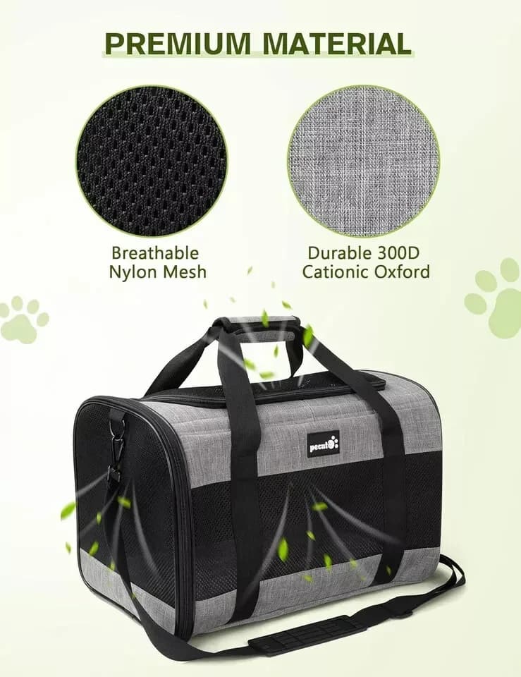Pecute Pet Carrier Bag, Cat Carrier Handbag, Portable Dog Travel Bag Upto 4KG