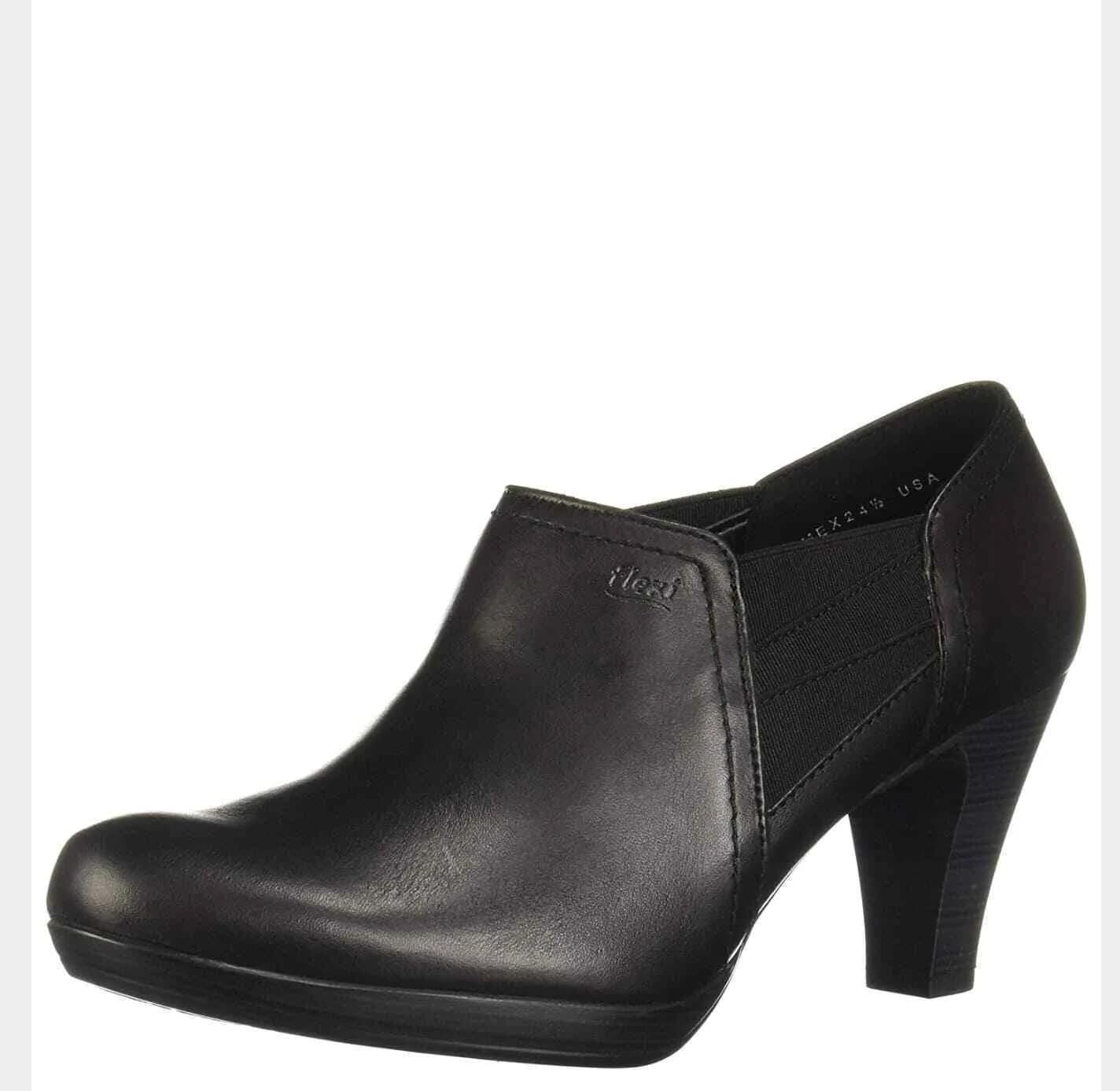 Flexi Mitzy Women’s Genuine Cow Leather Heeled Shoe Black UK Size 7.5