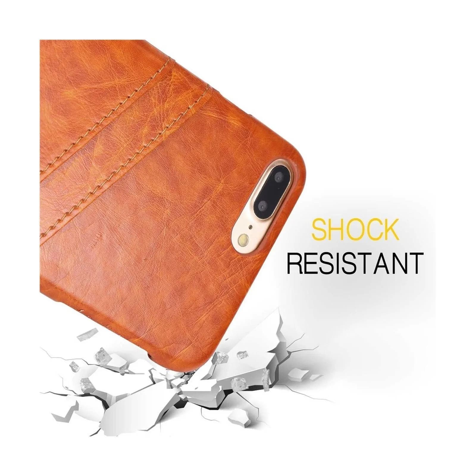 New Cover Case for iPhone 7 or 8 Plus, Bandmax Fashion Comfortable Leather Tan