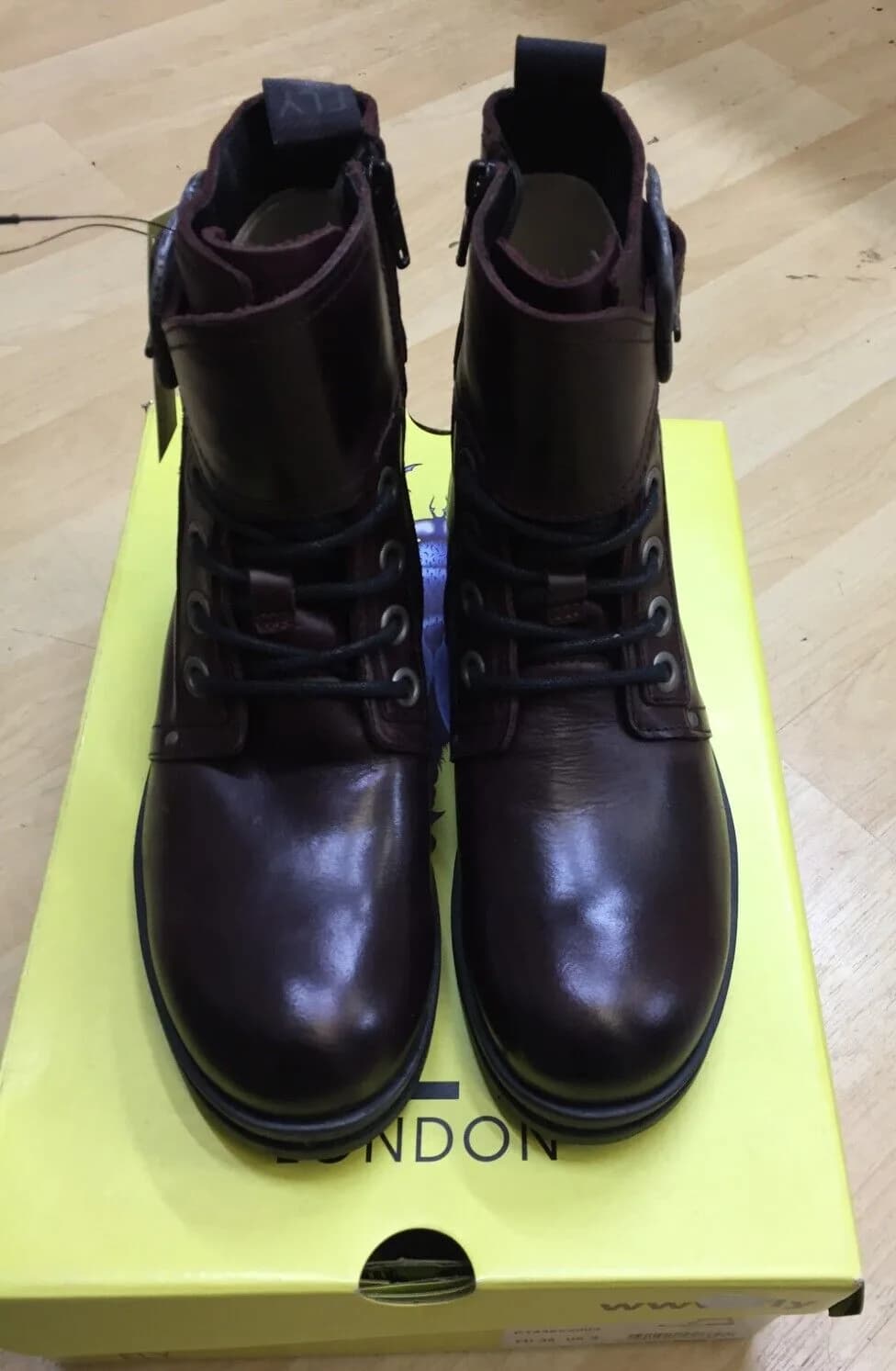 Fly London Womens Boots KARA664FLY Ankle Rug Leather - 3 UK - 36 EU RUG WINE