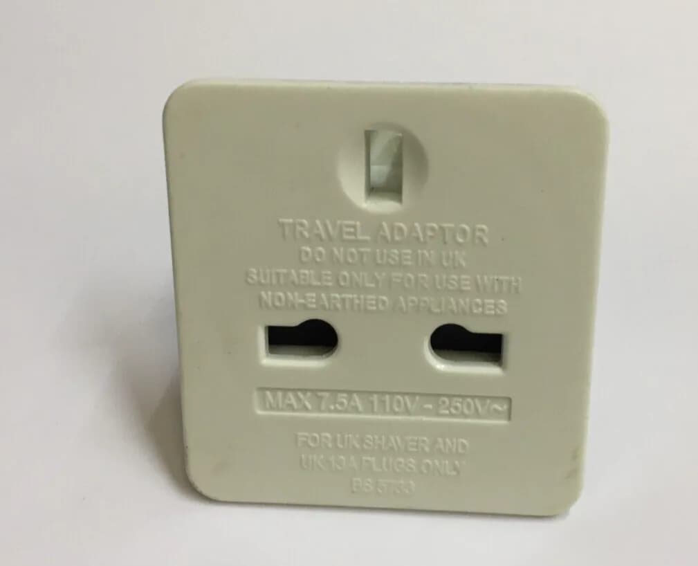 Masterplug UK to European Plug Adaper UK to EU Travel Adapter Shaver 7.5A White