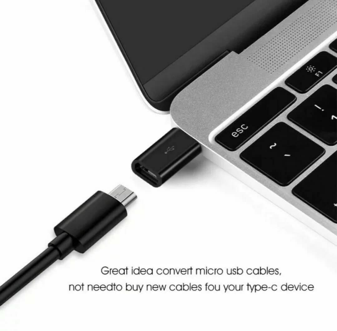 Micro USB Female to Type C Male Converter USB-C Adapter Converter Black White UK