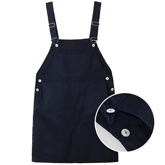 Winfunup Womens Skirts Loose Suspender Overall Navy