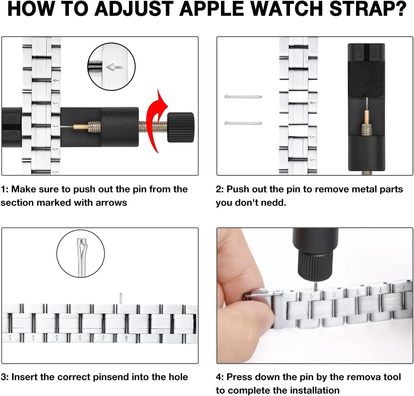 HEKAI Metal Straps Compatible with Apple Watch Strap 40mm 41mm 38mm, Slim Small