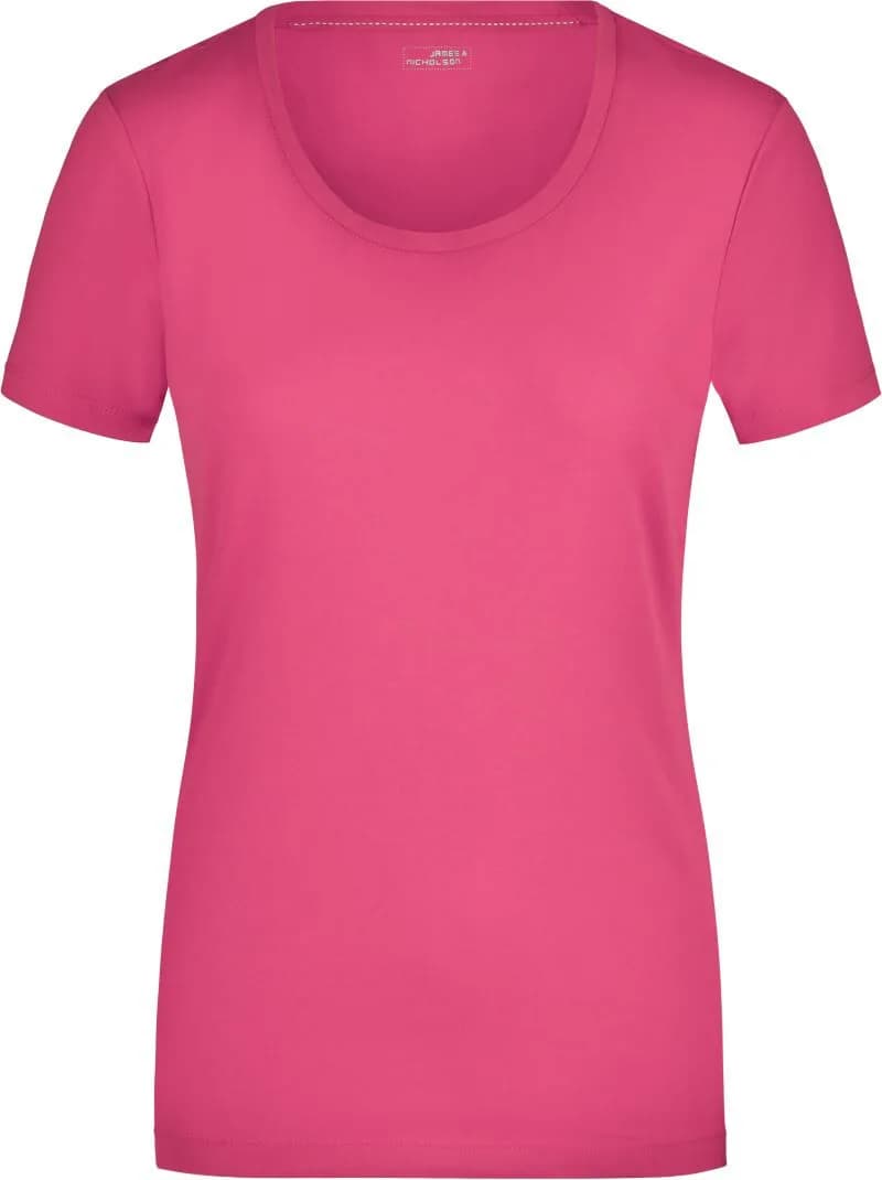 James & Nicholson Womens Pink Running stretch T shirt Xl