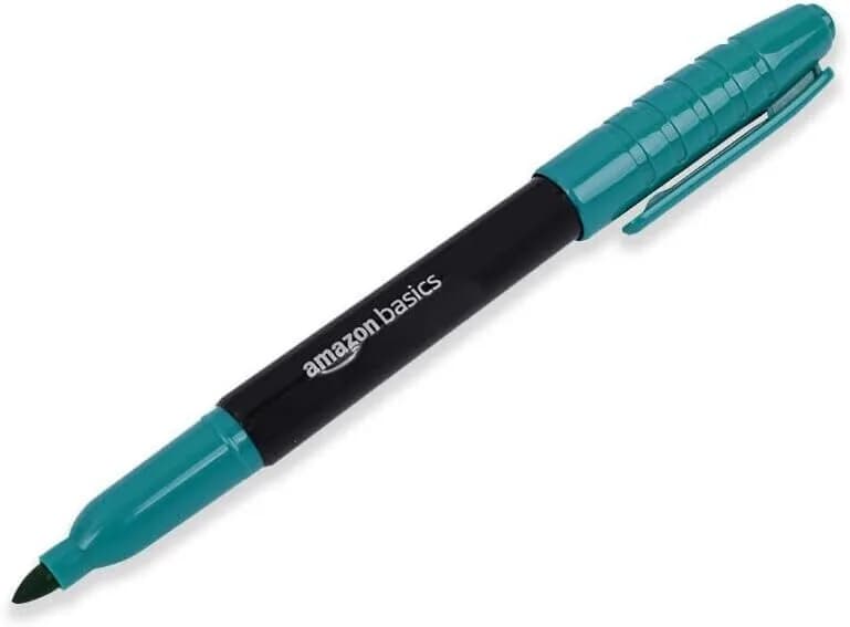 Amazon Basics Dual-Tip Permanent Markers Bullet Tip and Ultra-Fine Tip 8 pk Pens