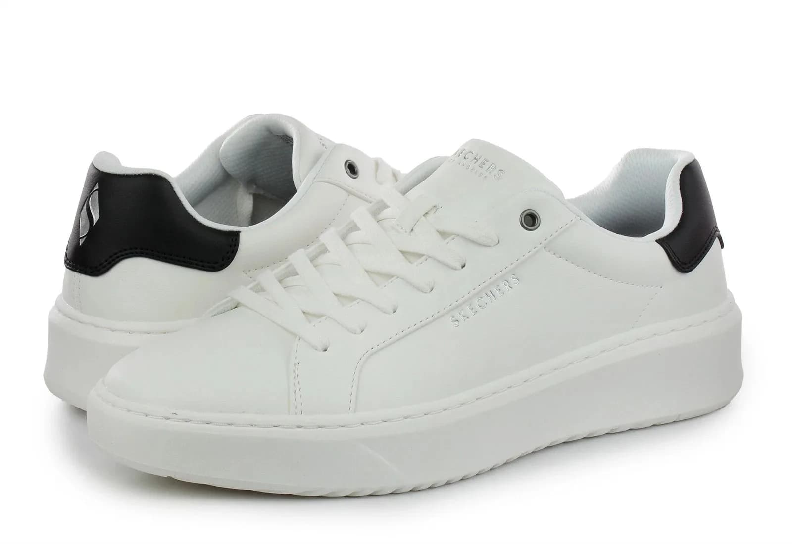 Skechers Court Break Suit Sneaker Mens UK 9 EU 43 White Memory Foam Trainers
