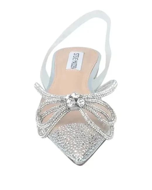 Steve Madden Women's Clear Pointed Flats, Bedazzled with Bow uk 2.5