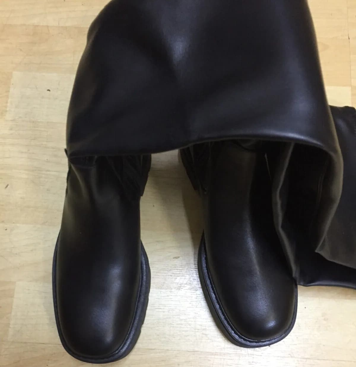 Free People Holden Over-the-Knee Black Stretch Boots Platform Lug EU37 UK 4