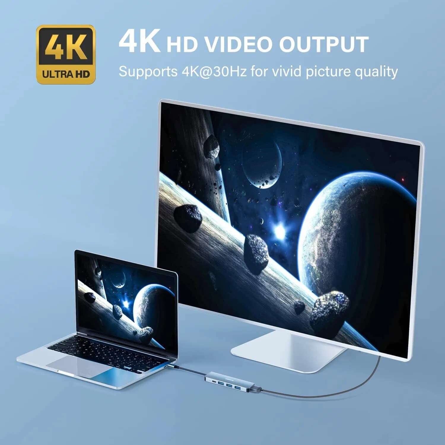 2BSON USB C Hub Adapter 5 in 1 with PD 100W, 4K HDMI 1 USB-A 3.0 2 USB-C 2.0