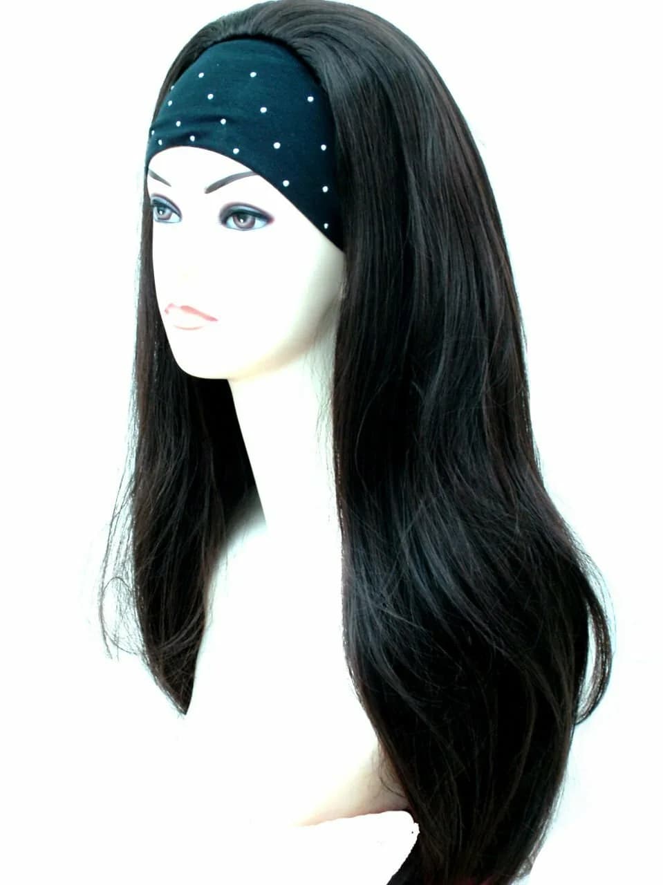 Forever Young UK Long Jet Black Number 1B Ladies extra long layered wavy Wig