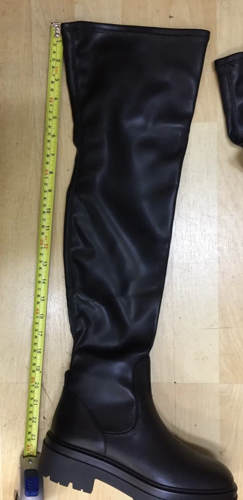 Free People Holden Over-the-Knee Black Stretch Boots Platform Lug EU37 UK 4