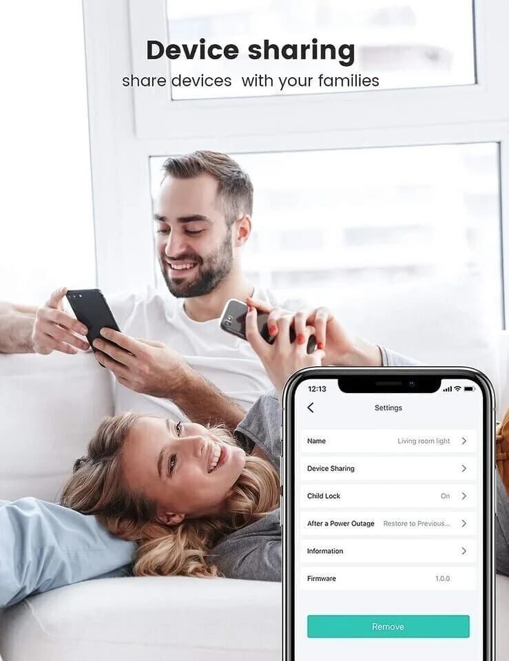 2 Pack Smart Plug 13A Wi-Fi Outlet Compatible with Alexa Echo Google Home Fokoos
