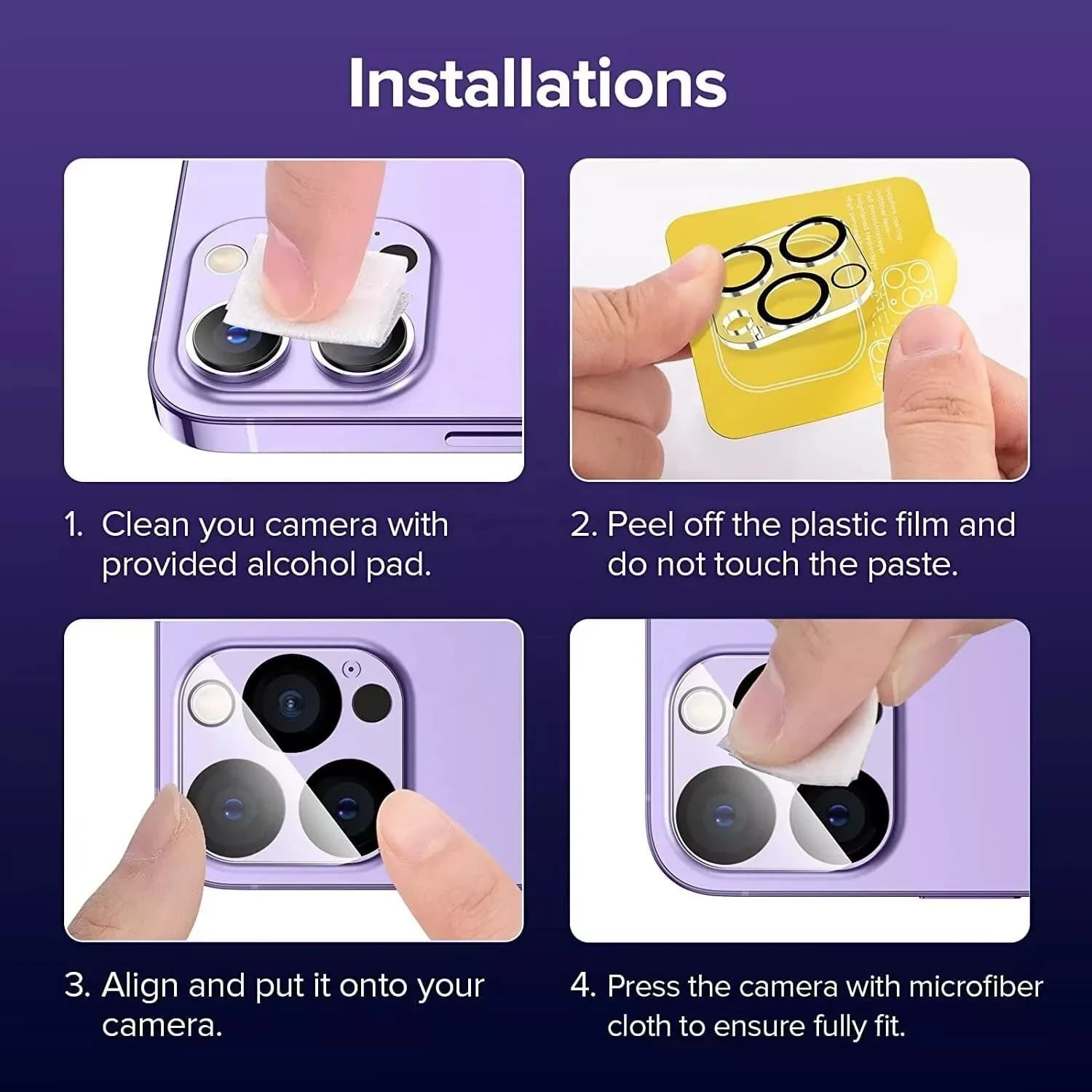 2PACK Tempered Glass CAMERA LENS Protector for iPhone 15 PRO MAX