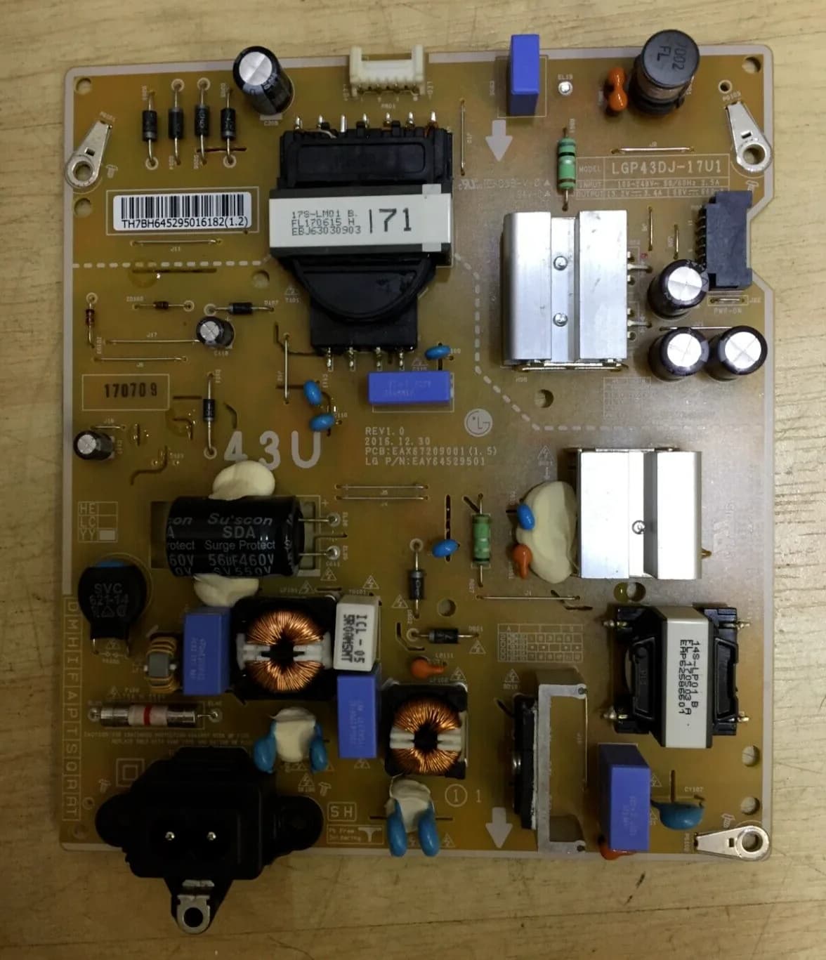 LG TV 43UJ630V POWER PSU SUPPLY BOARD