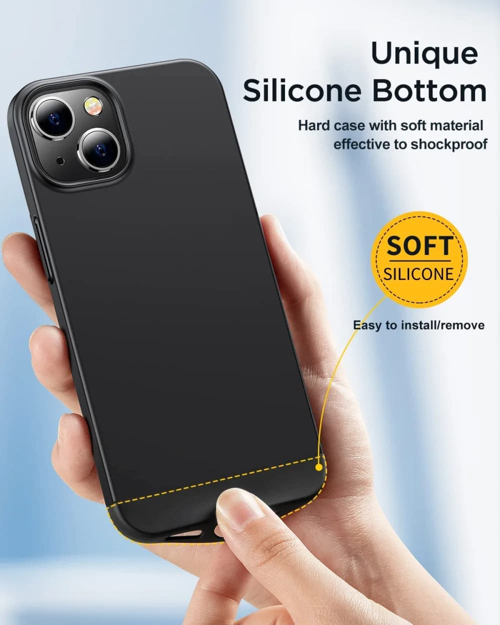 Humixx Protective Case Matte for iPhone 13 Pro Anti Scratch & Fingerprint Black