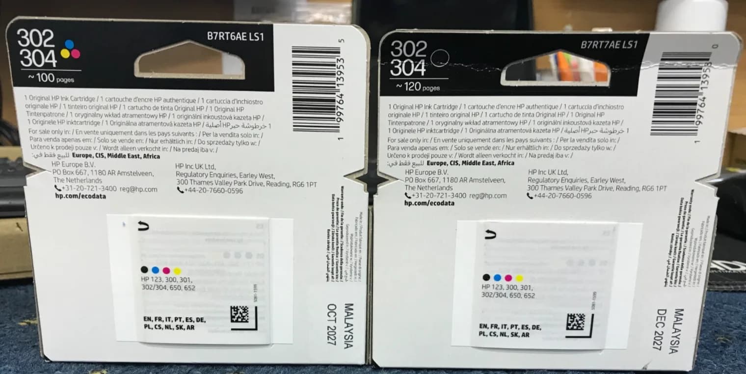 Original HP 302 / 304 Ink Cartridges Black & TRI Colour Set Pair