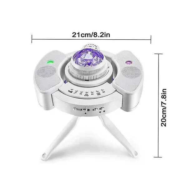 4 In 1 Led Night Light speaker Projector With Adjustable Tripod stand white