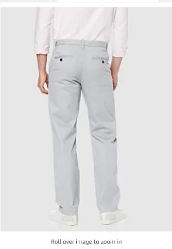 MERAKI Men's Cotton Regular Fit Chino Trousers Size W40 L32