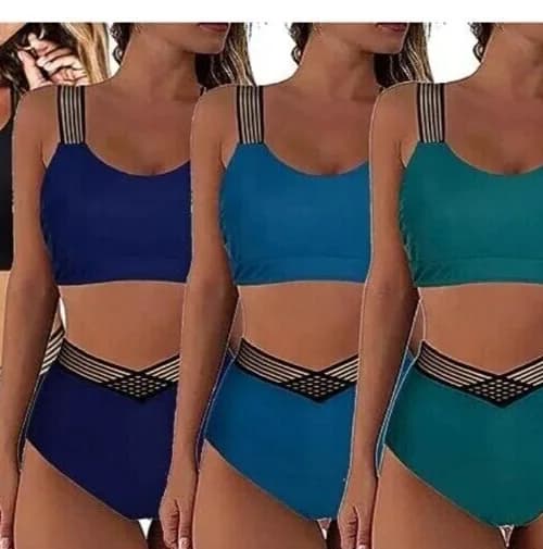 CheChury Womens High Waisted Bikini Set Push Up Swimming Costume Two Piece