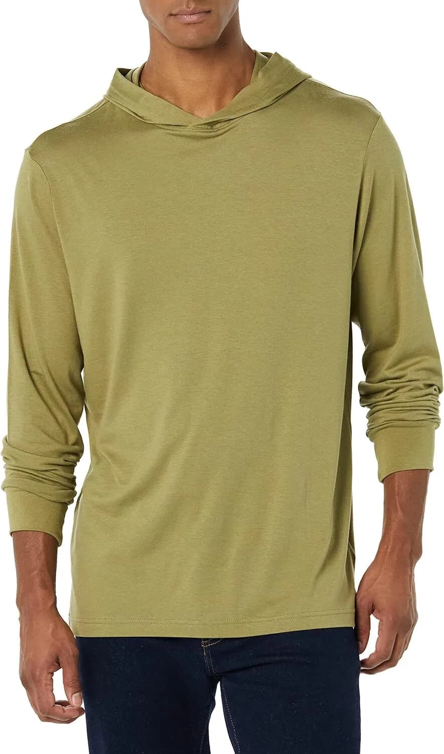 Amazon Aware Men's Regular Fit Light Weight Long-Sleeved Hoodie Grey Khaki Brown