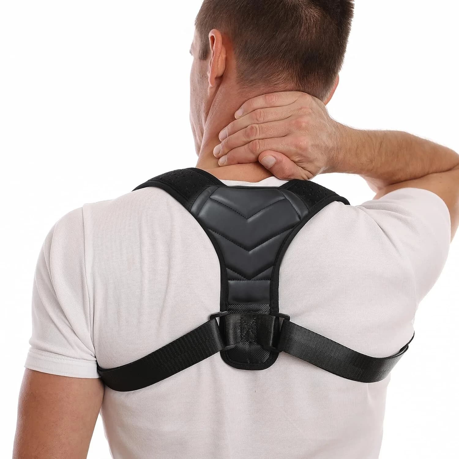 Supply Cube Back Brace Posture Corrector for Men and Women Adjustable Strap