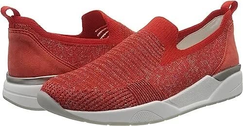 ARA Women's Slip On Trainers Candy Red