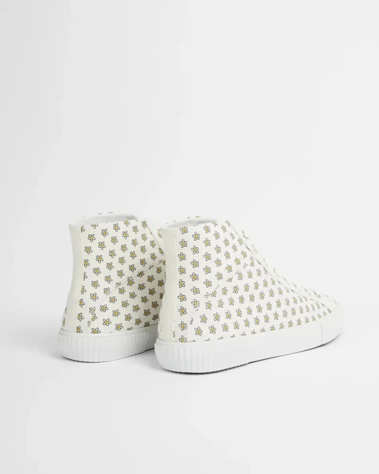 TED BAKER WOMEN'S Kimial Metropolis Daisy Vulcanised High Top Trainer WHITE
