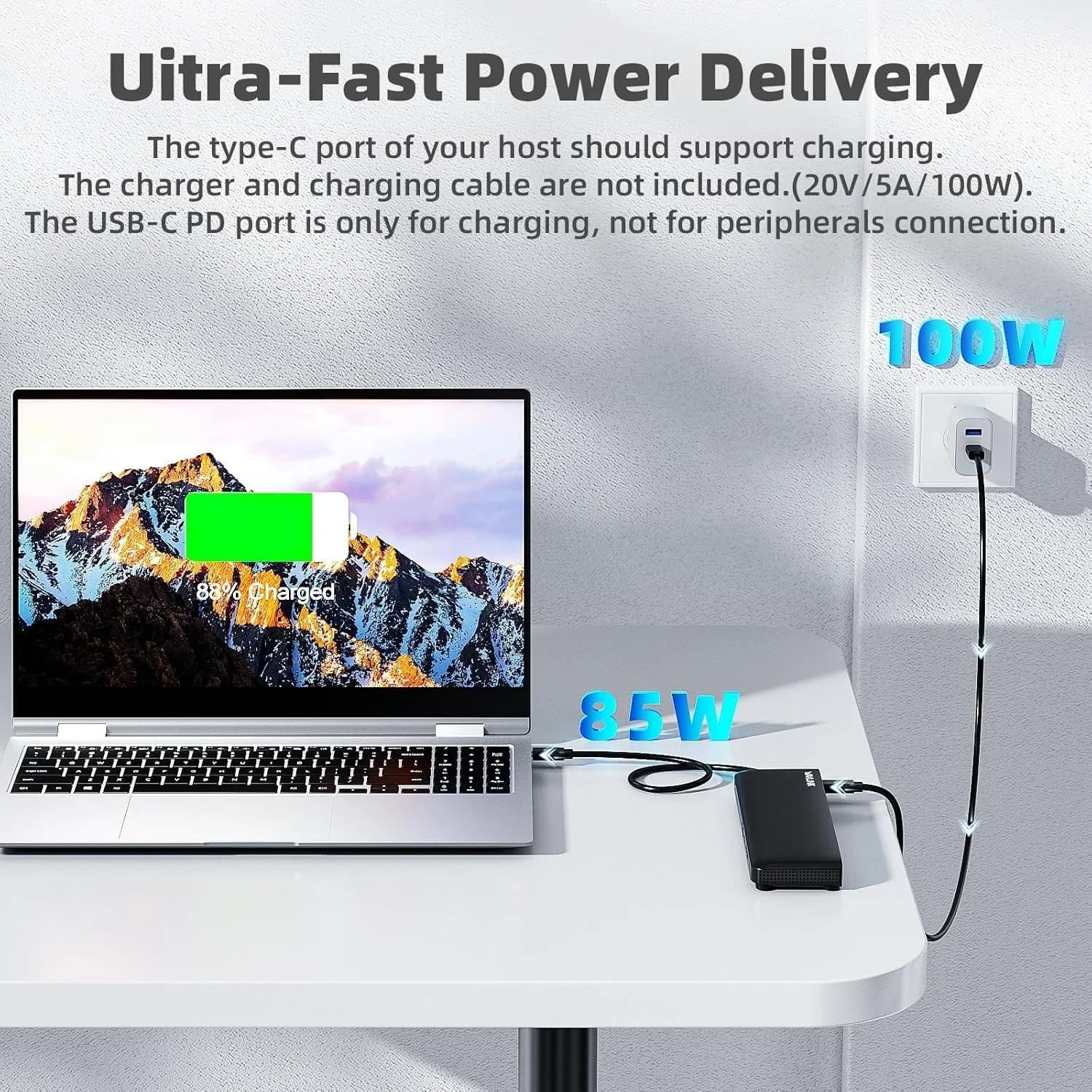 WAVLINK USB C Docking Station 3 Monitors, Docking Station with HDMI, DP, VGA, 10