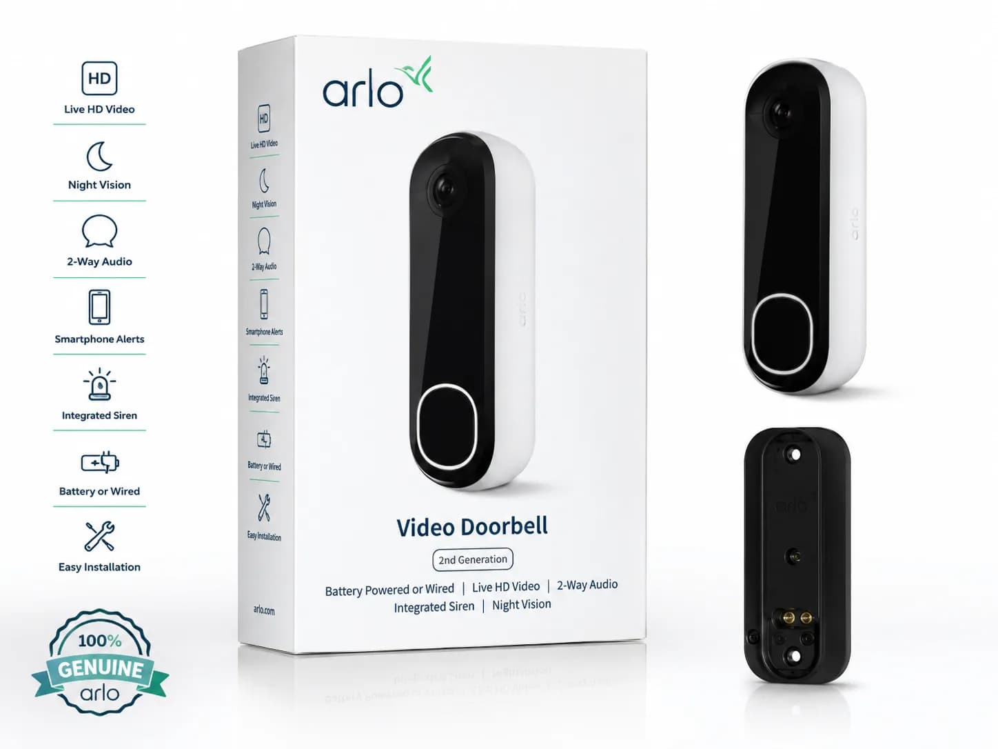 Arlo Video Doorbell 2nd Generation – Brand New Sealed – HD Video & Night Vision