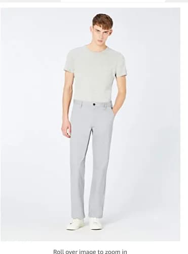 MERAKI Men's Cotton Regular Fit Chino Trousers Size W40 L32