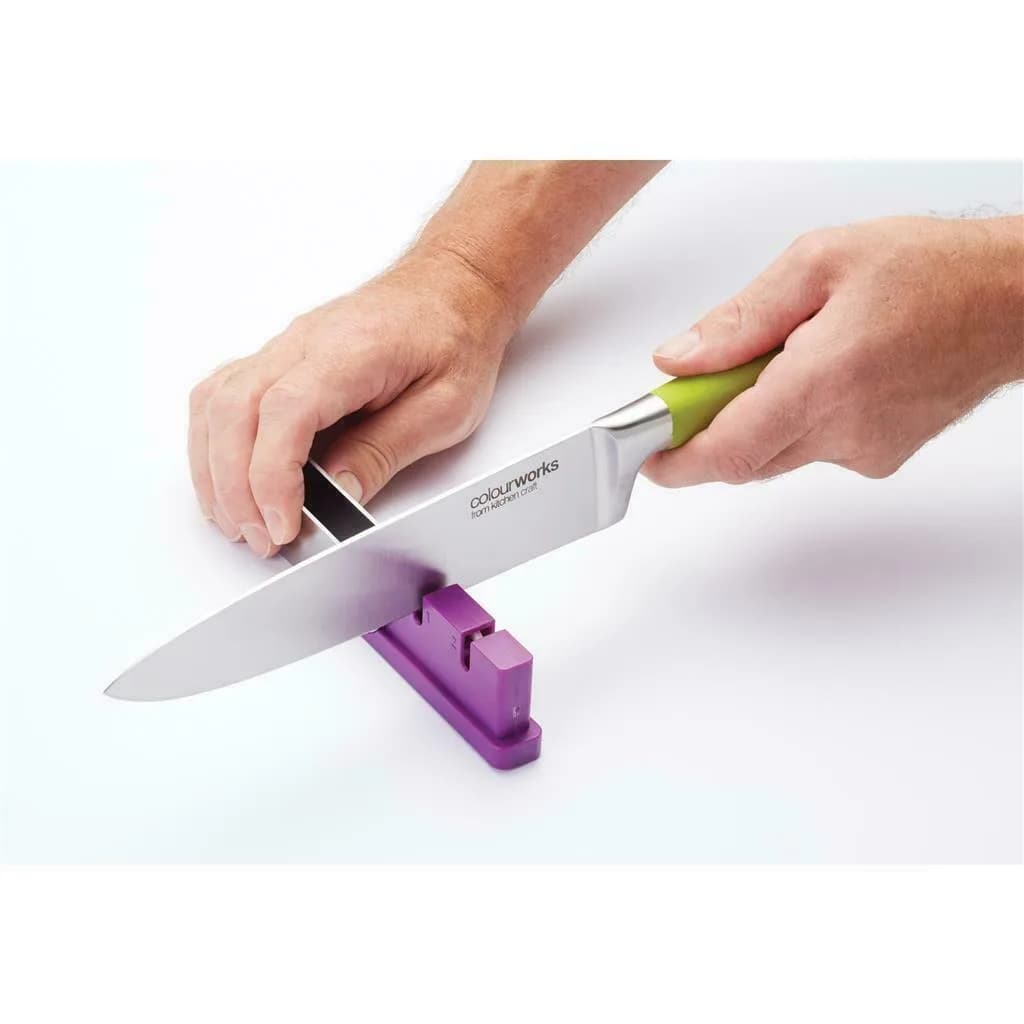 **NEW** KITCHEN CRAFT COLOURWORKS COMPACT 2 STAGE KNIFE SHARPENER CHOOSE COLOUR