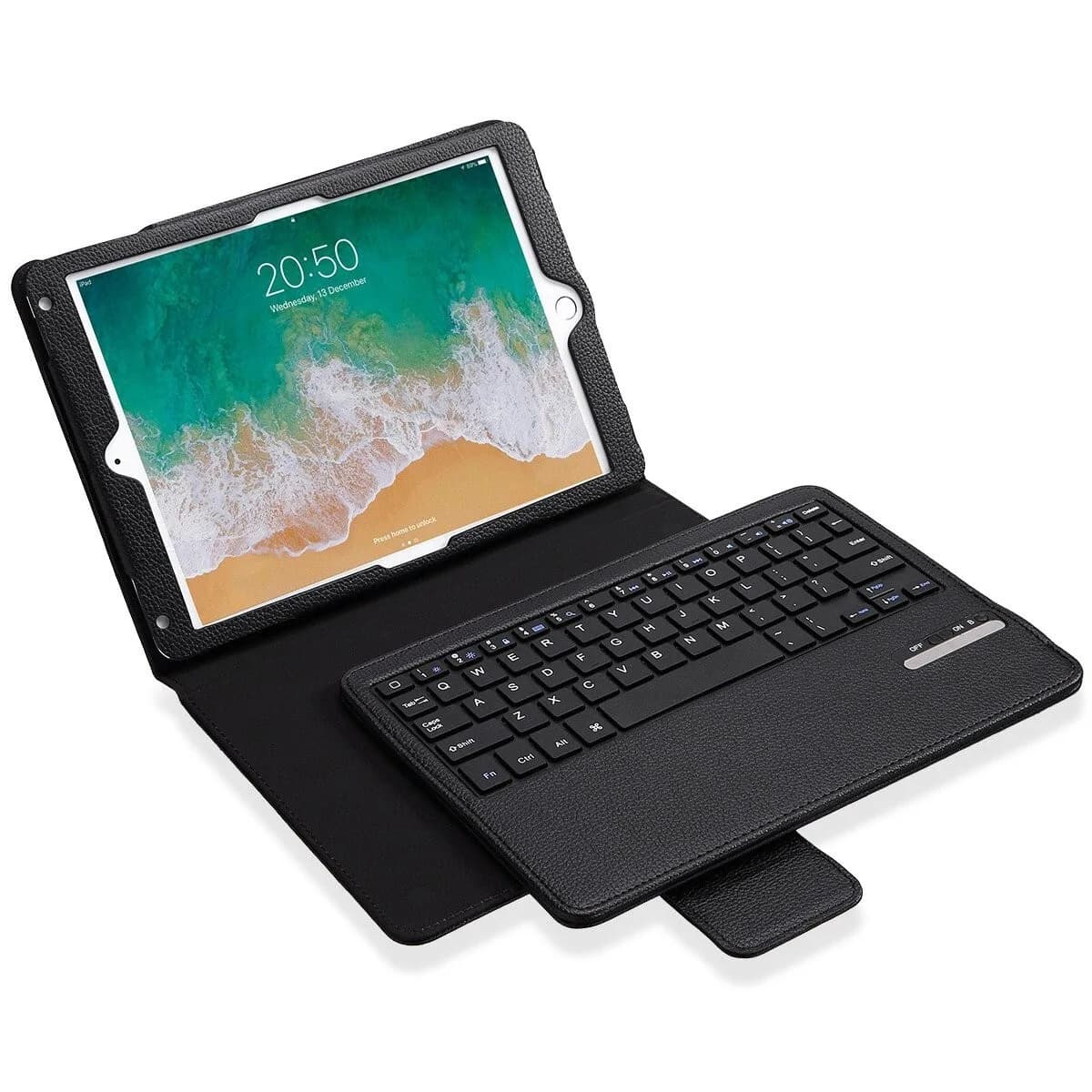 iPad Keyboard Case, Poweradd Bluetooth iPad Keyboard Folio Smart Case w/ Removab