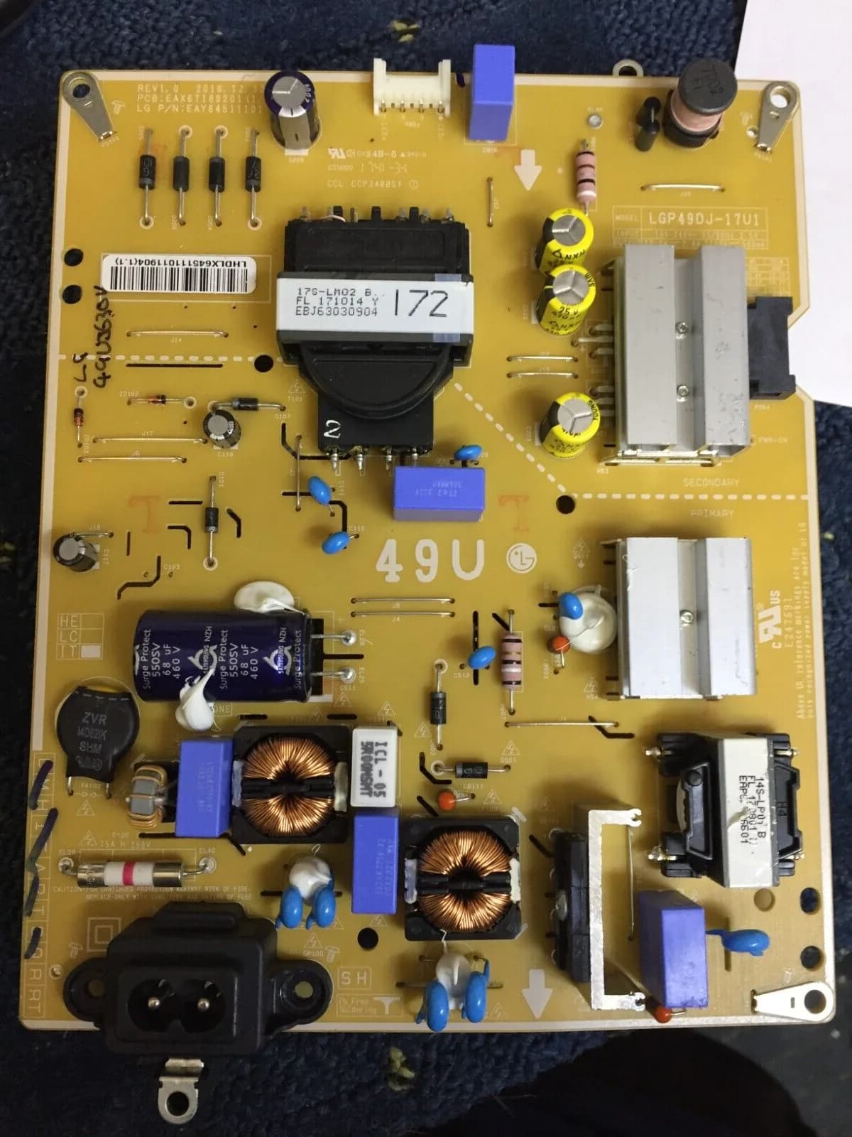 LG TV 49UJ630V POWER PSU SUPPLY BOARD