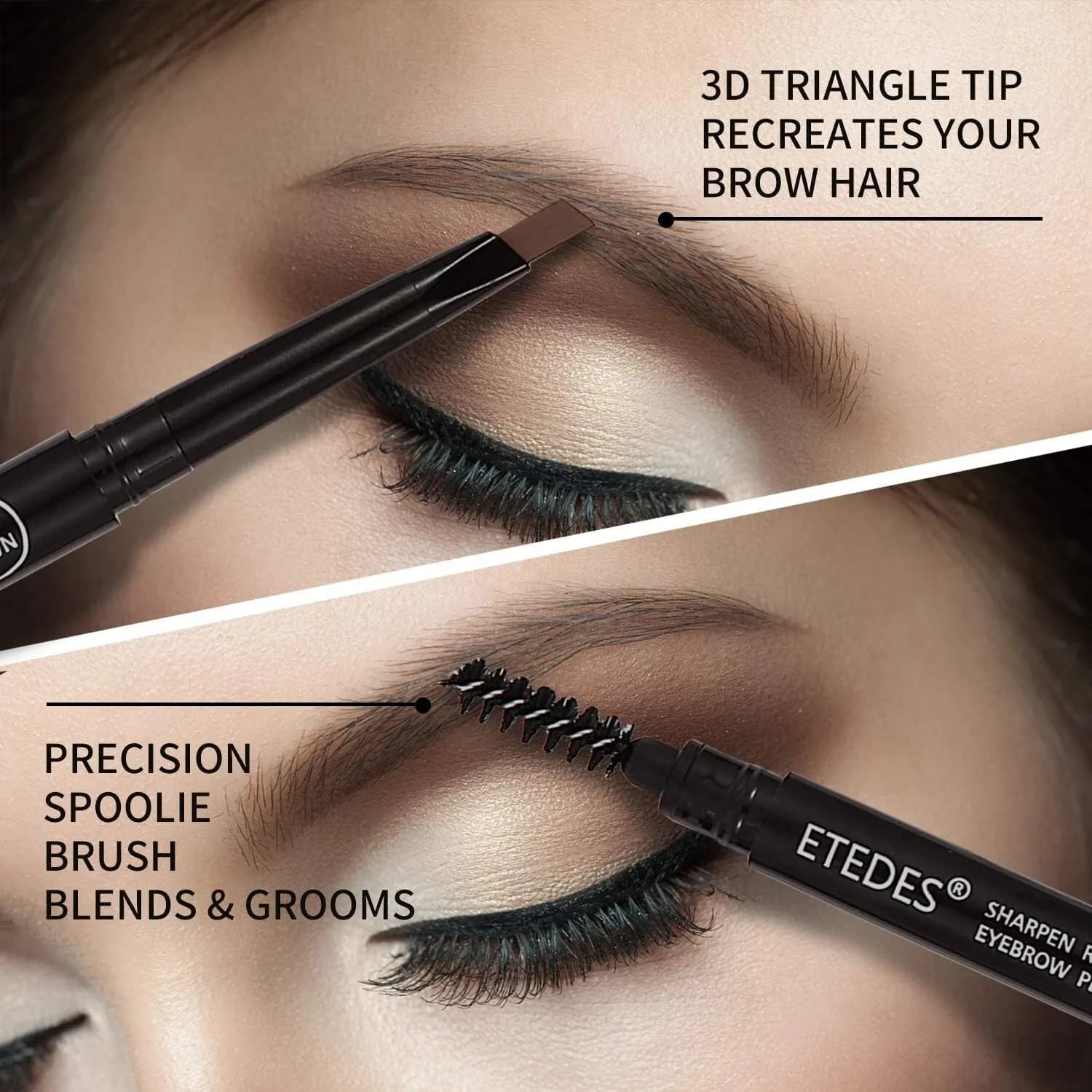 OULISI 2 PACK EYEBROW PEN 04 SOFT LIGHT BROWN WITH 1 RAZOR FILL & FLUFF ROTATE